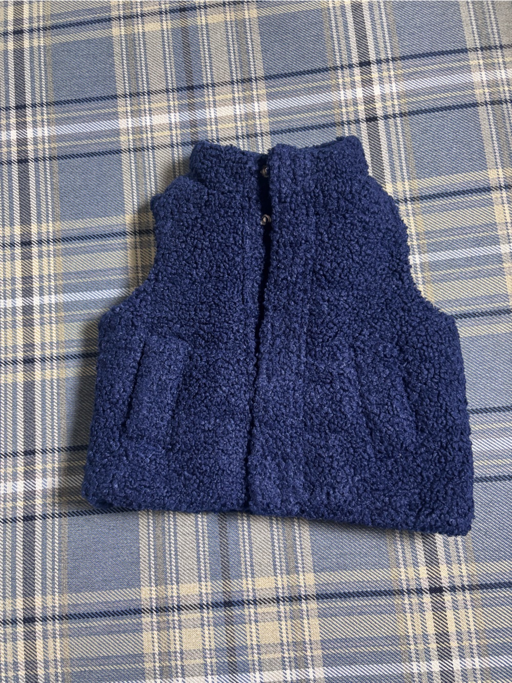 Janie and Jack Kids Navy Blue Boucle Vest